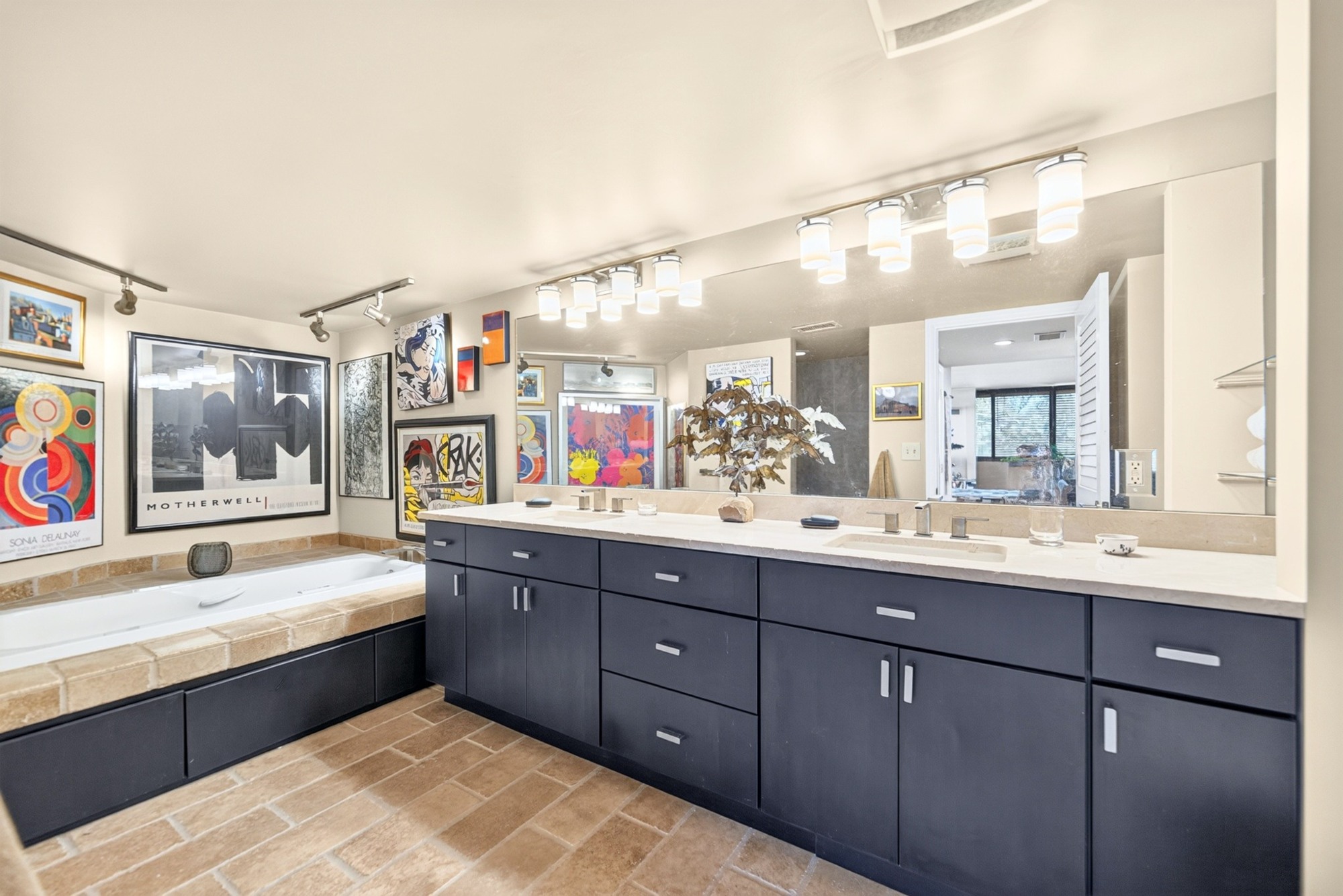 Primary bath · soaking tub and custom finishes