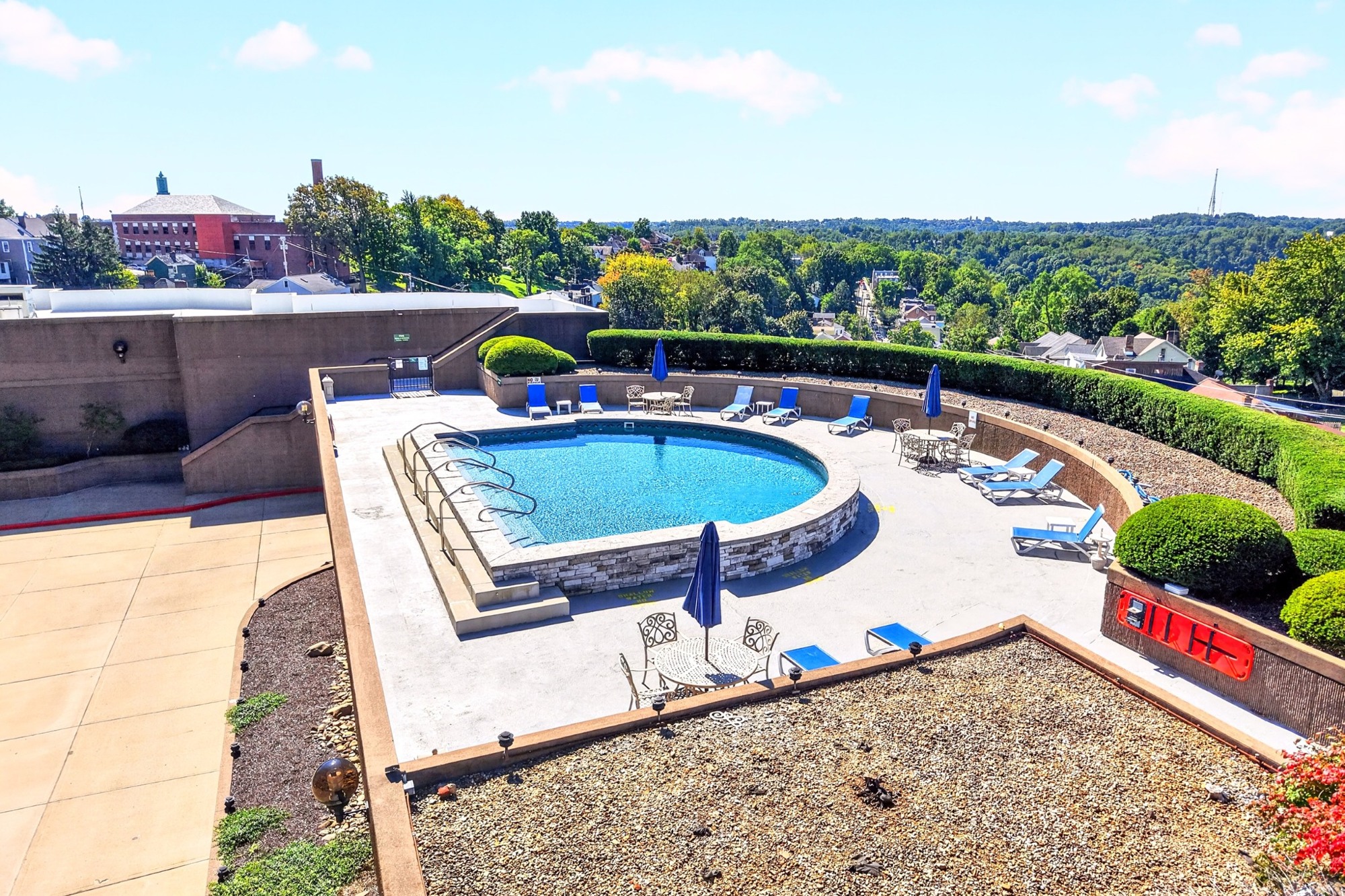 Outdoor pool and sun deck