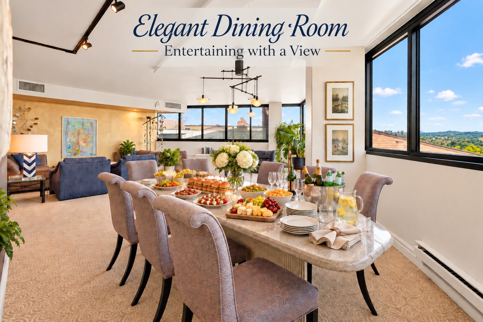 Dining and entertaining with a view · Virtually staged